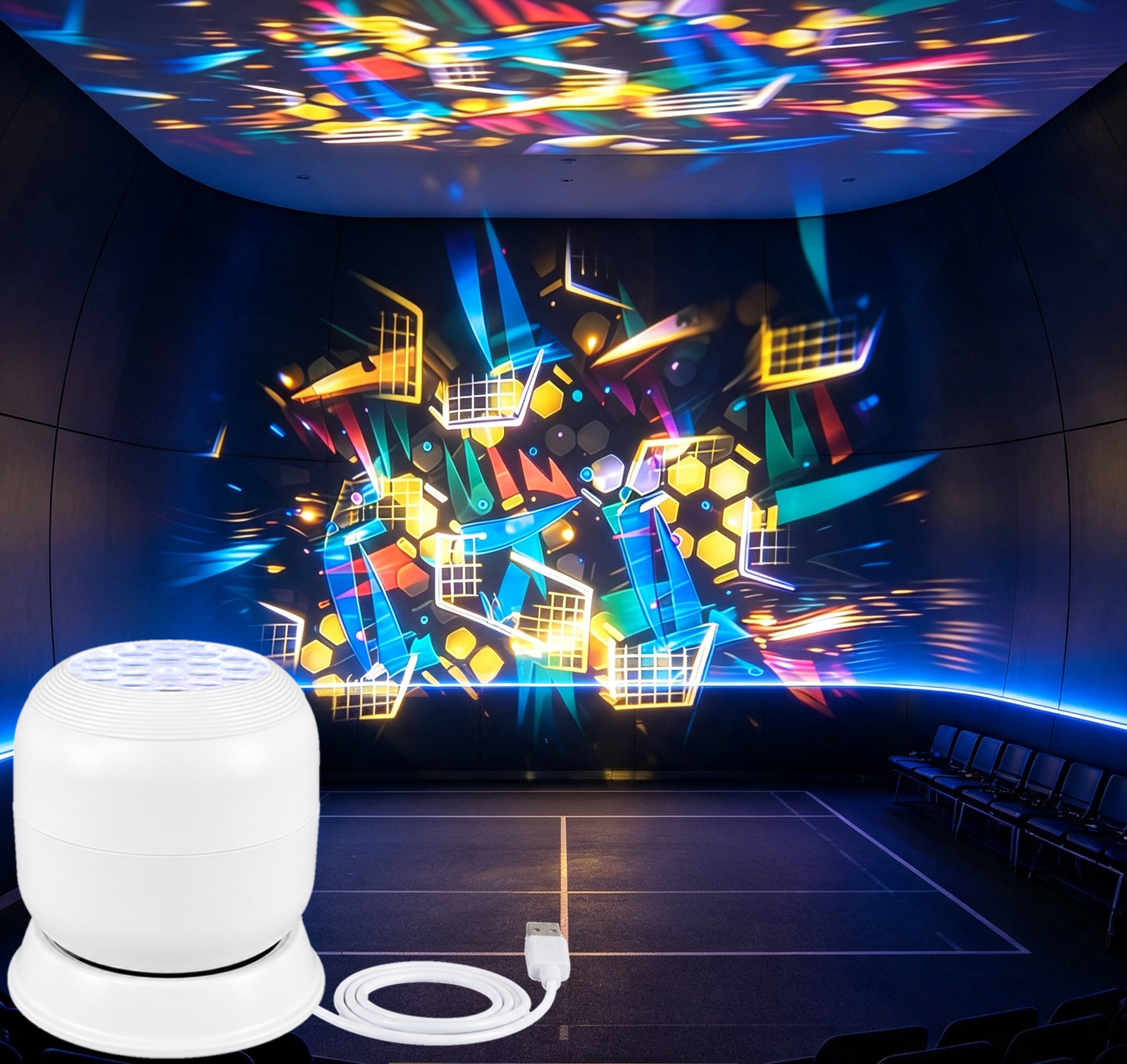 Lámpara Proyectora Nocturna Giratoria de Acrílico con Control Táctil y Luz LED para Dormitorio y Sala de Estar image 9