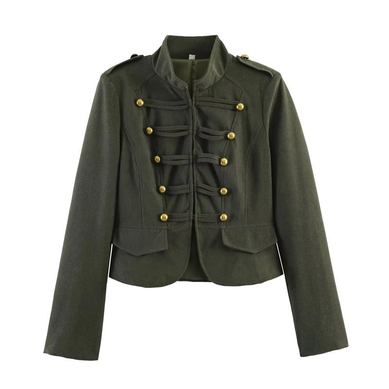 Kaopu Za Women's European and American Style 2026 Summer New Military Jacket Simple Retro Style Jacket Top