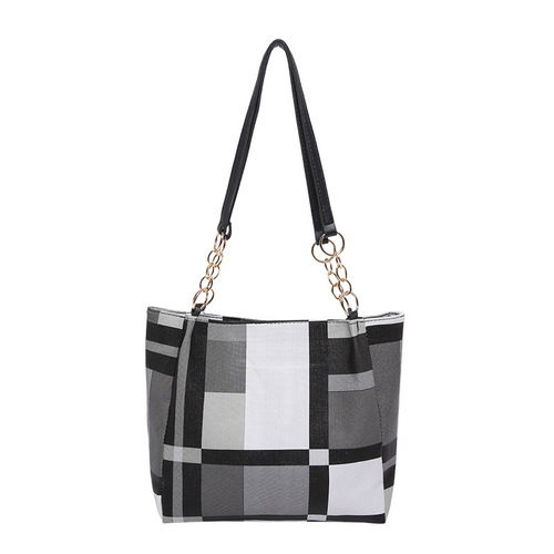 Women's Tot Bag 2024 New Fashion Shoulder Bag Handbag Korean Style Women's Bag Large Capacity Checkered Large Bag for Women
