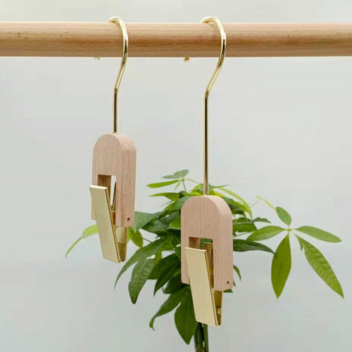 Wooden circle round hook clothing store jeans S hook round ring hanger pants hook clip scarf hook factory direct supply