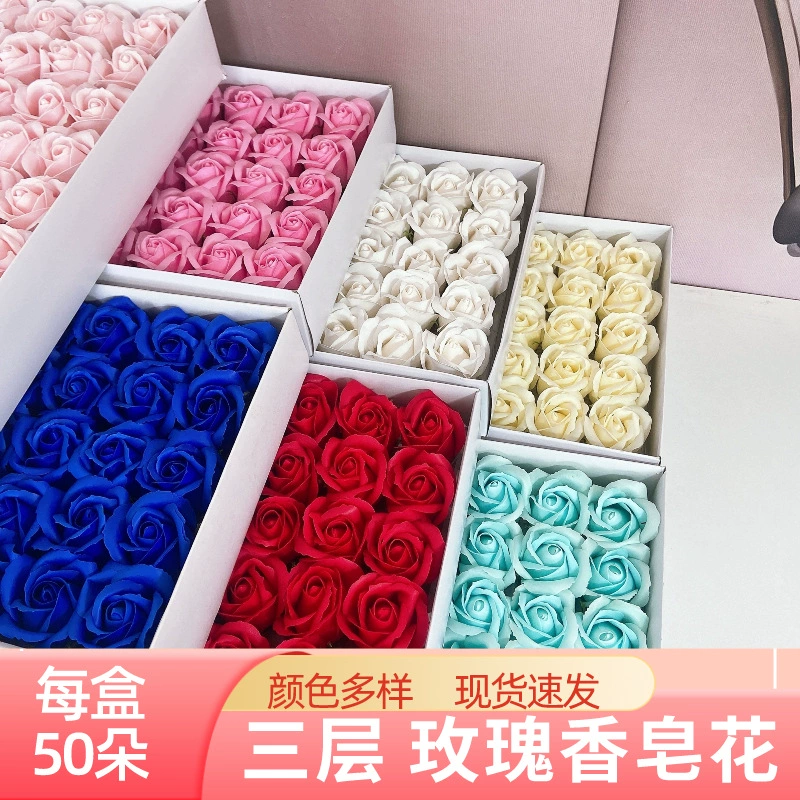 Мыльный цветок трехслойный симулятор розы большой цветок головка букет материал имеет основание воды цветок мыла цветок оптовая продажа прямых волос