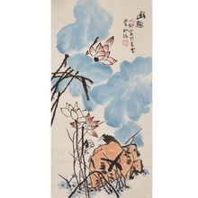 崔如琢纯手绘装饰画国画水墨画荷花画玄关画客厅画壁画山水画书房