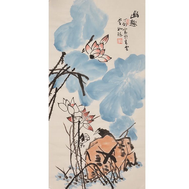 崔如琢纯手绘装饰画国画水墨画荷花画玄关画客厅画壁画山水画书房
