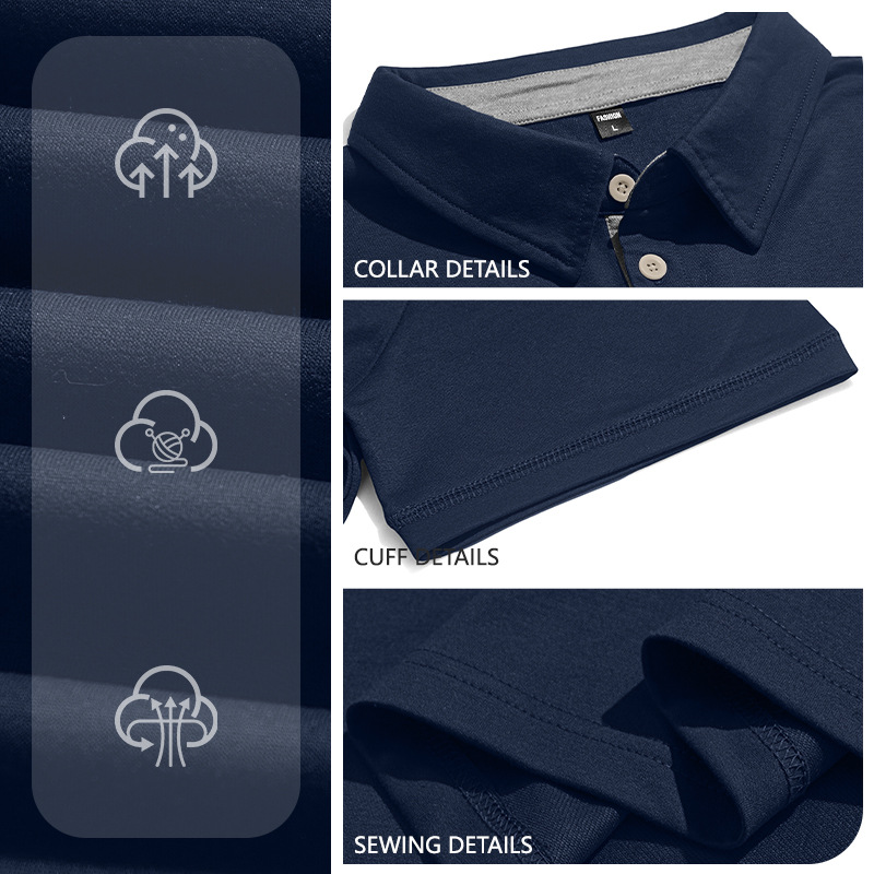 Nuevo transfronterizo Europa y América de verano hombre nuevo polo de manga corta con solapa de color sólido camiseta casual para hombre