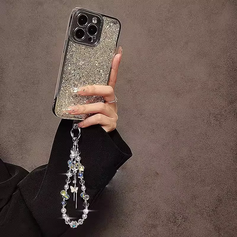 Цепочка, мобильный телефон, короткий ремешок, бусидо ожерелье из жемчуга ручной работы, сумочка-ключница, украшения, стиль легкой роскоши