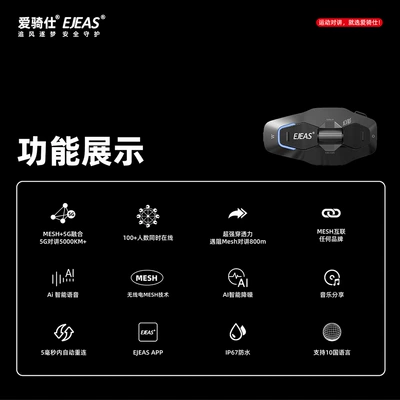 Motorcycle Helmet Headset – Ejeas New Hundred-Person Mesh
