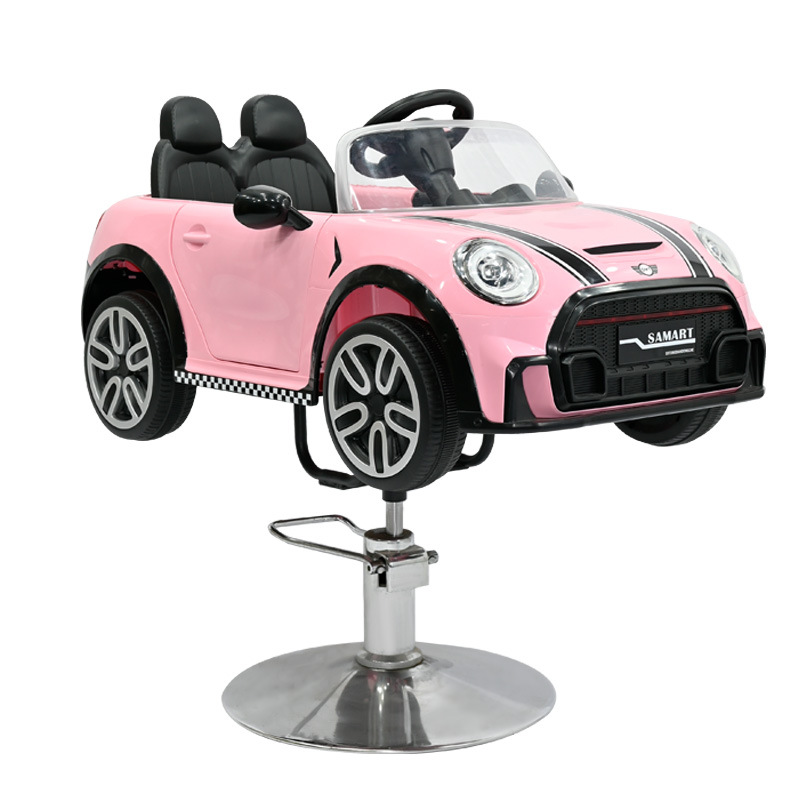 Barbería en línea silla de peluquería para niños silla de peluquería para niños pequeños silla de peluquería de automóvil rosa silla de corte de pelo silla de elevación asiento giratorio