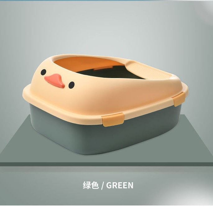 Mopet caja de arena para gatos anti-salpicaduras de arena abierta extra grande semi-cerrado gato inodoro caja de arena para gatos