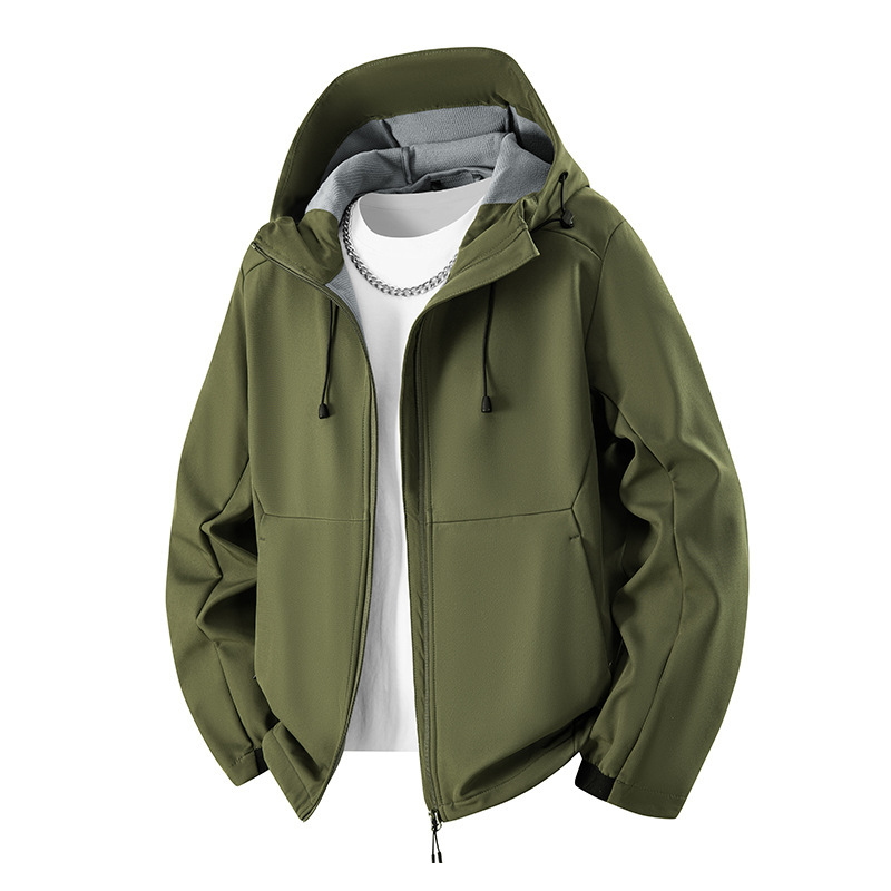 Soft shell jacket for men and women, outdoor travel waterproof functional jacket, men's autumn and winter hooded jacket, solid color Soft shell jacket for men and women, outdoor travel waterproof functional jacket, men's autumn and winter hooded jacket, solid color