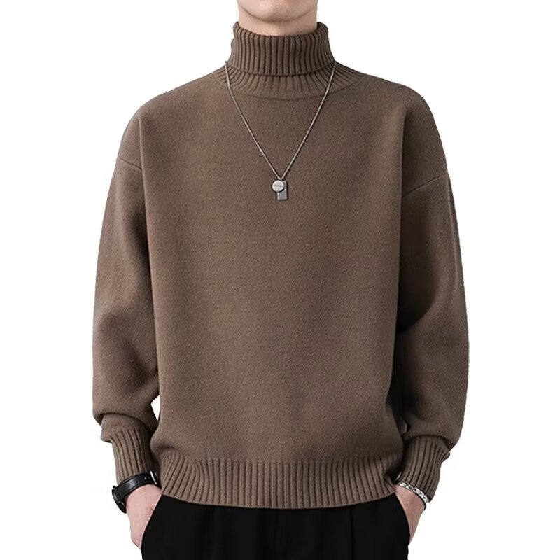 Turtleneck sweater men's winter thermal underwear high-grade sweater men's loose lazy style inner sweater coat