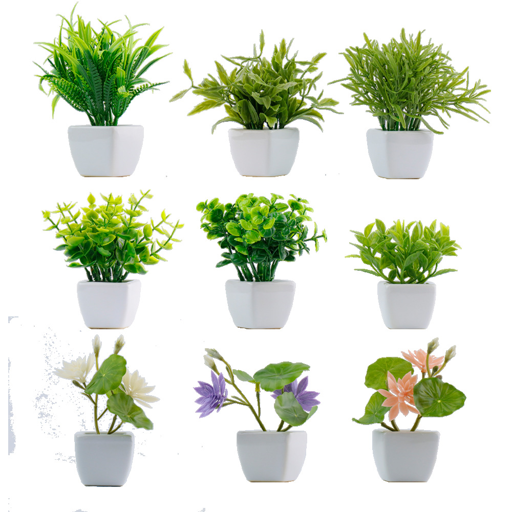 Cross-border hot selling artificial spring grass potted Eucalyptus…