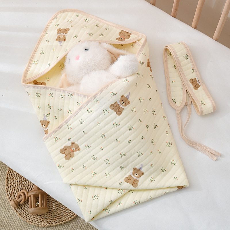 Baby swaddle blanket, Class A, spring and autumn model, air cotton, suitable for maternity ward, breathable, washable, baby travel wrap