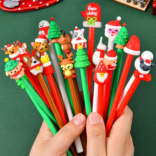 Creative Cute Christmas Gel Pen Carbon Pen Primary School Student Gift Prize Christmas Stationery Gift Water Pen Wholesale
