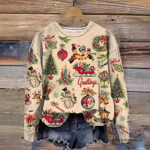 Summer 2025 Fashion Casual Fresh Floral Women's Long Sleeve Round Neck Sweatshirt Best Selling Autumn Women's Clothing on Independent Station