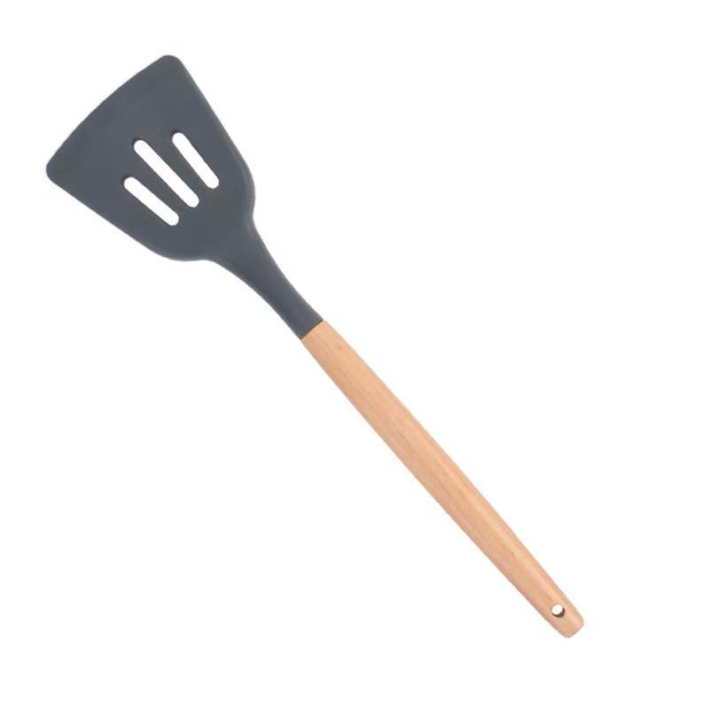 Cocina de silicona mango de madera 12 piezas conjunto de cocina de cocina de cocina antiadherente para hornear verduras fritas especiales
