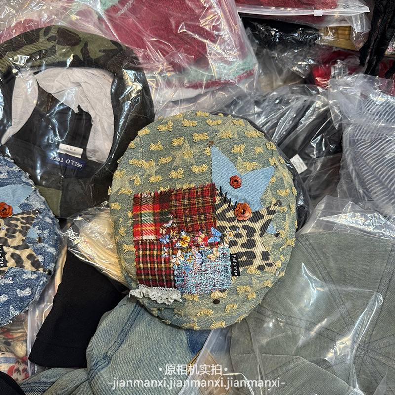重工水洗牛仔贴布前进帽子女秋冬新款韩版韩国洋气Y2K鸭舌帽批发|undefined