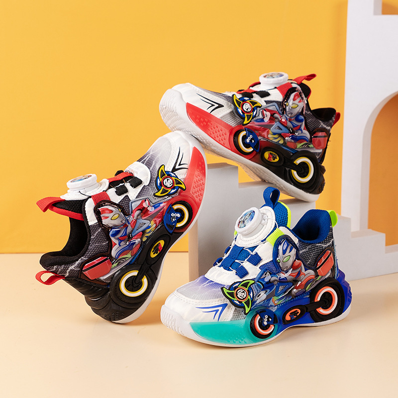 Boys' Shoes 2024 New Autumn Same Style Children's sneaker Swivel Button Boys Running Basketball Shoes