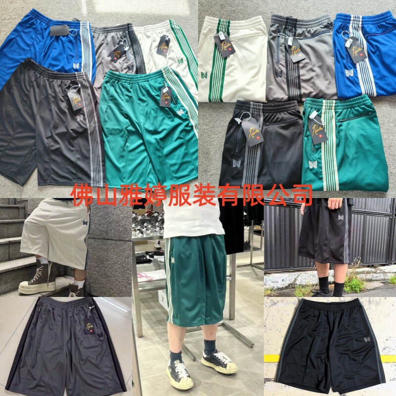 Butterfly Needles European and American Trendy Brand Striped Webbing Loose Wide-Leg Sports Casual Cropped Shorts Butterfly Needles European and American Trendy Brand Striped Webbing Loose Wide-Leg Sports Casual Cropped Shorts