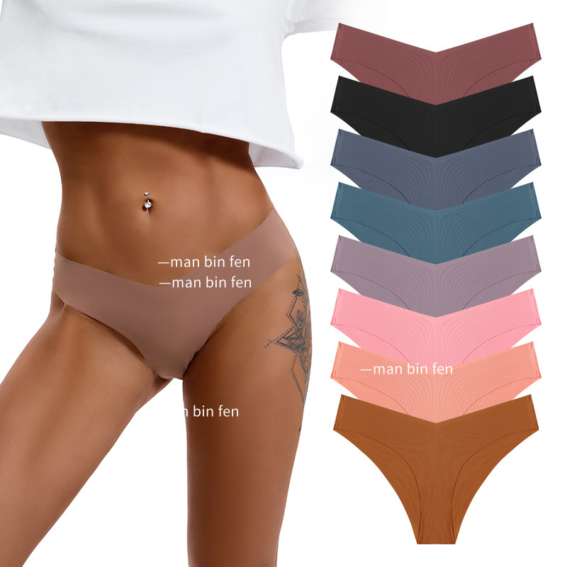 Popular solid color sexy seamless thong low waist close-fitting invisible sports fitness T-strap pants women's cross-border wholesale