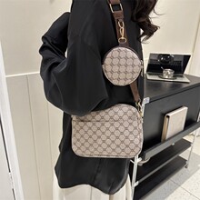 质感简约包包女2024新款潮流休闲单肩小方包复古印花斜挎包通勤包