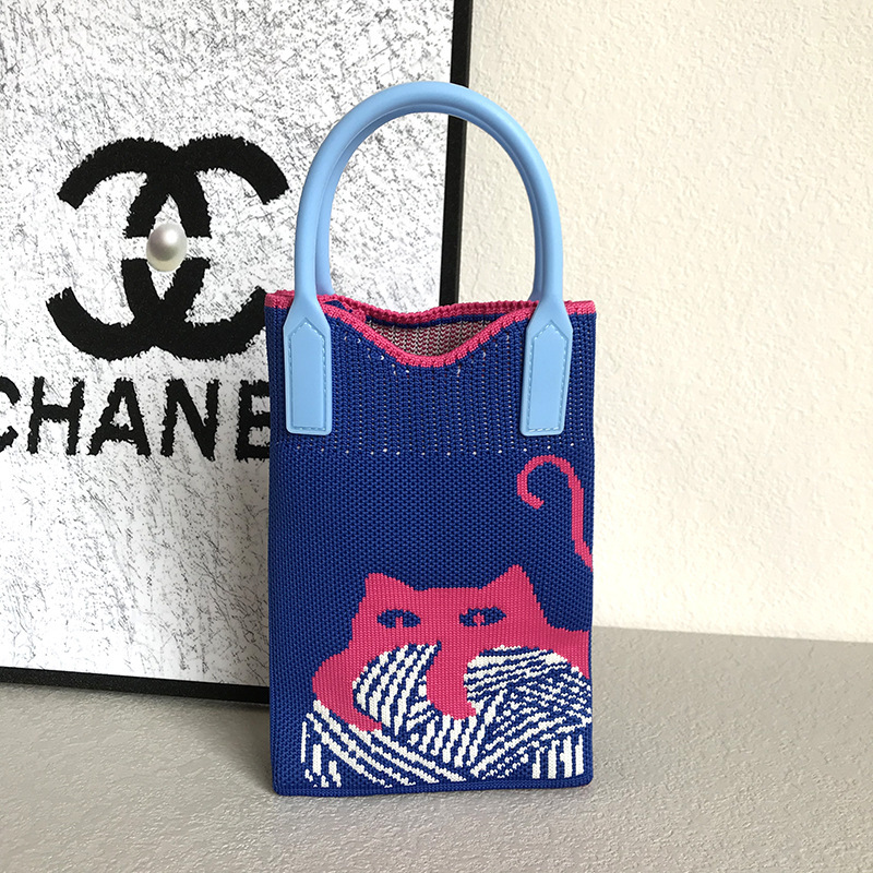 Nuevo amor bolso del teléfono móvil bolso de punto al por mayor de gran capacidad bolso de mano estudiante crossbody bolsa de lana fábrica