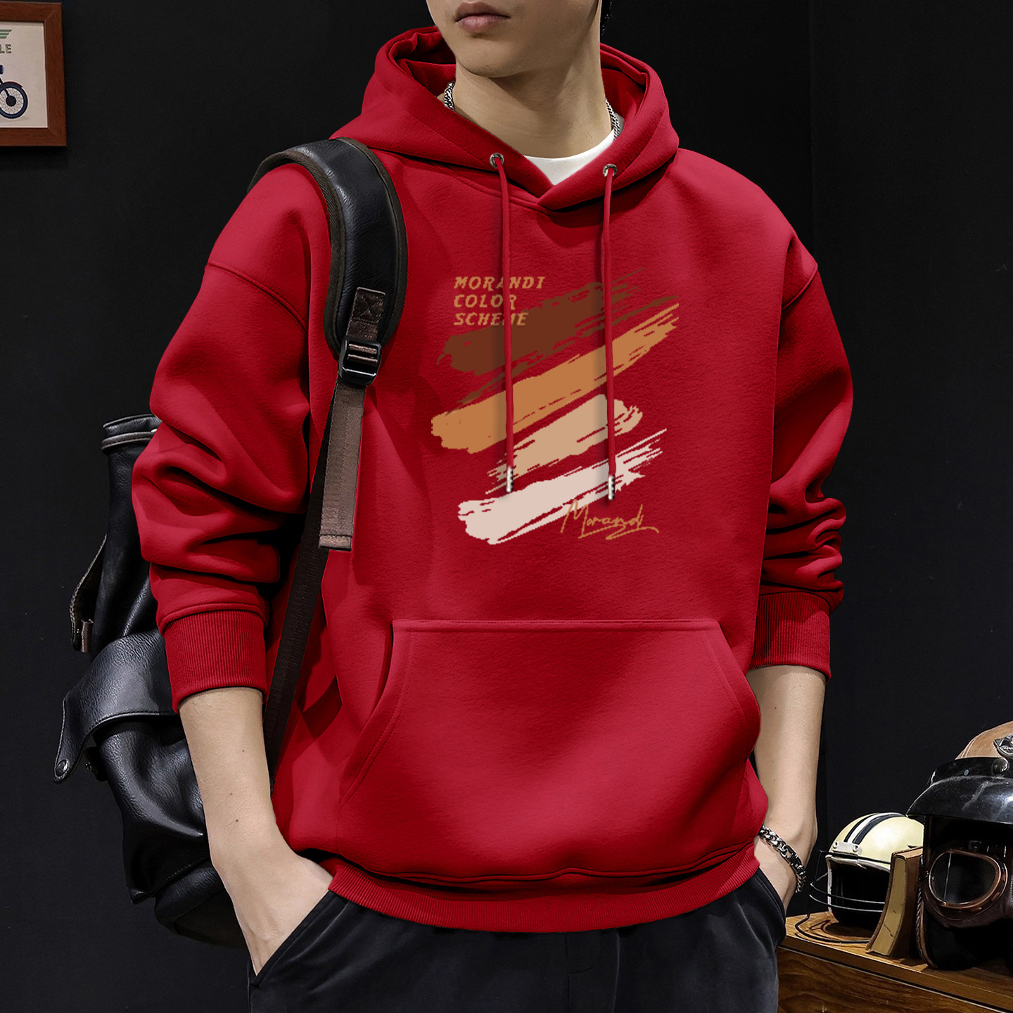 American otoño invierno estilo vintage chaqueta de hombre ropa de moda suelta encapuchada in-mode chaqueta pesada para hombres