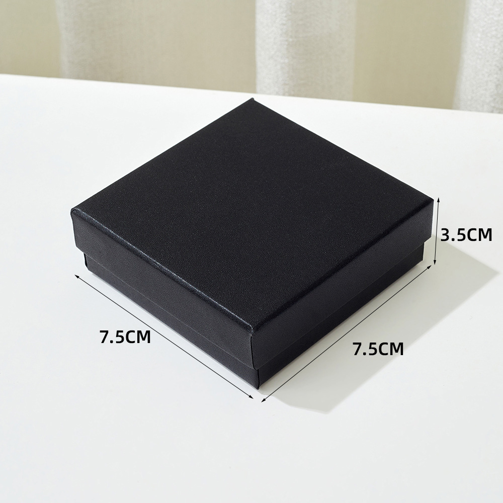 Caja de joyería negra de alta gama con tapa y base, para collar, pulsera, anillo, caja de embalaje de joyería, caja de regalo para guardar joyas