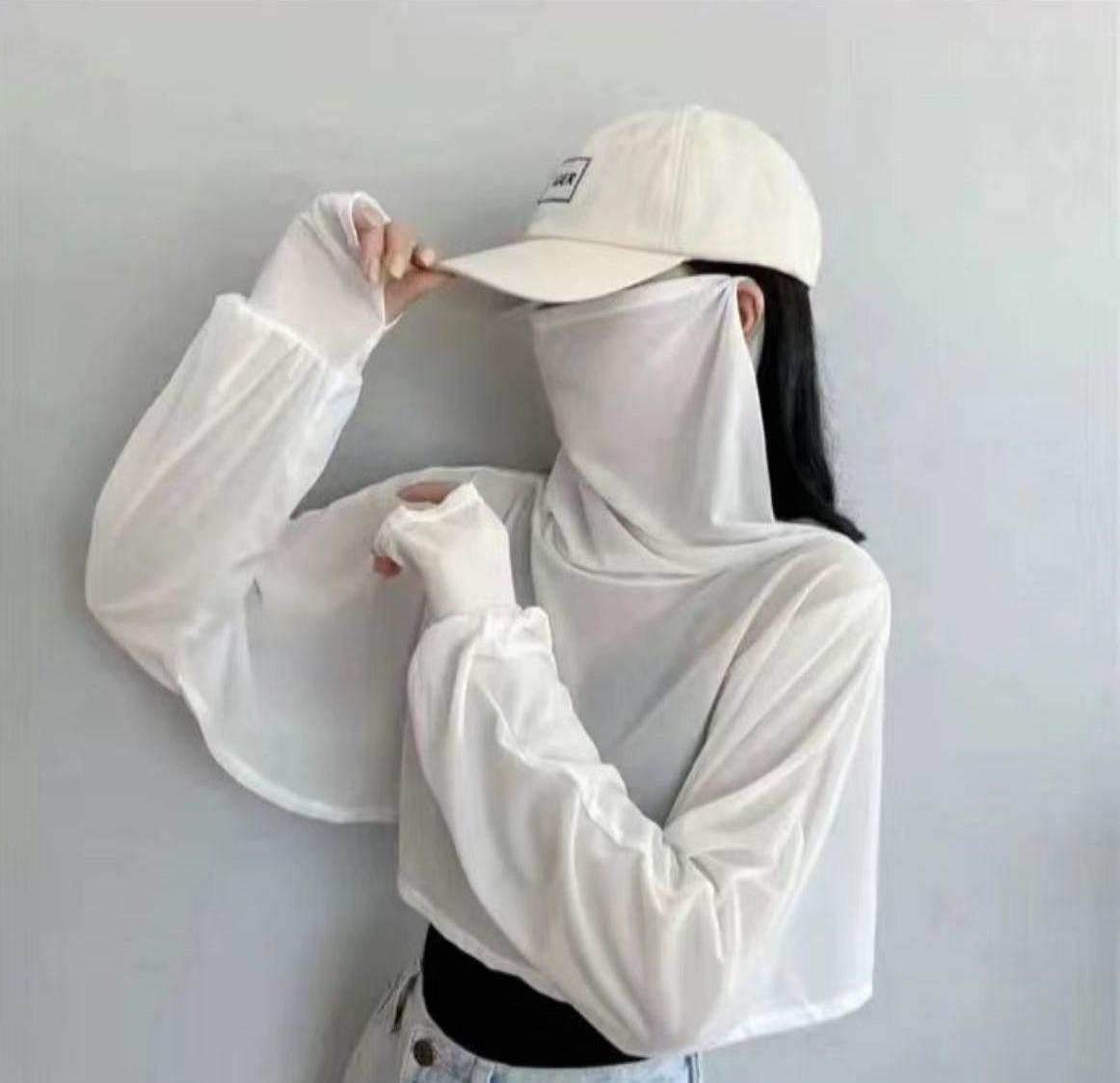 パンパン雅風日焼け止め服女子ショート夏自転車紫外線防止首保護マスク日焼け止めストール一体潮