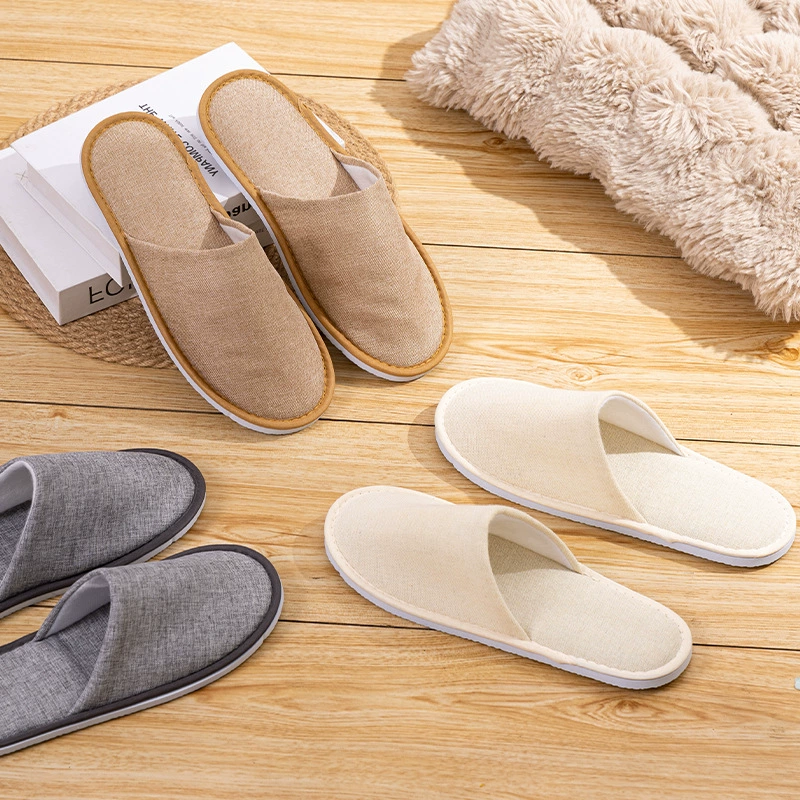 Льняна высокого класса одноразовые тапочки для отеля высокого класса в гостях