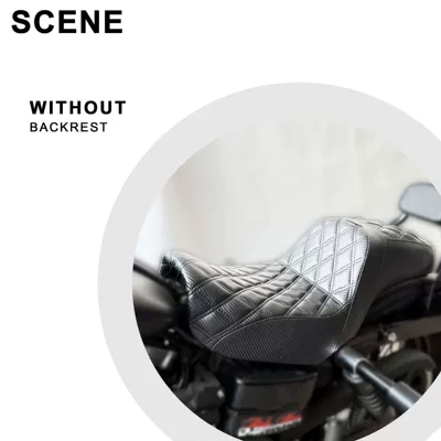 Motorcycle Seat Cushion Suitable for Harley 06-17 Dyna Road King Street Biker Step Seat Cushion with Detachable Small Backrest (Motorcycle cushion)