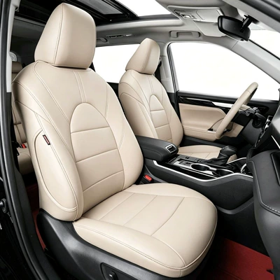 Modelə uyğun (Original) oturacaq örtükləri — Covers, Full Leather, All-Season - warm-rice-original-car-texture-five-seats-nappa-leather-full-surround-of-front-and-rear-rows