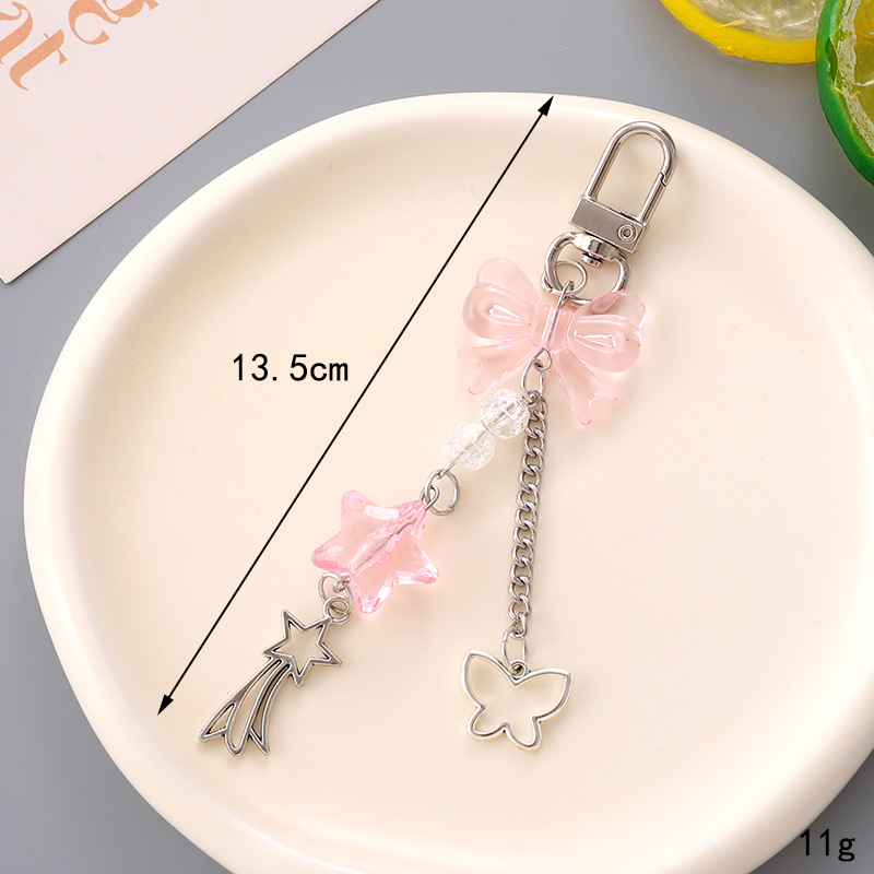 Ins nuevo arco acrílico llavero colgante personalidad DIY bolso colgante auriculares colgante joyas