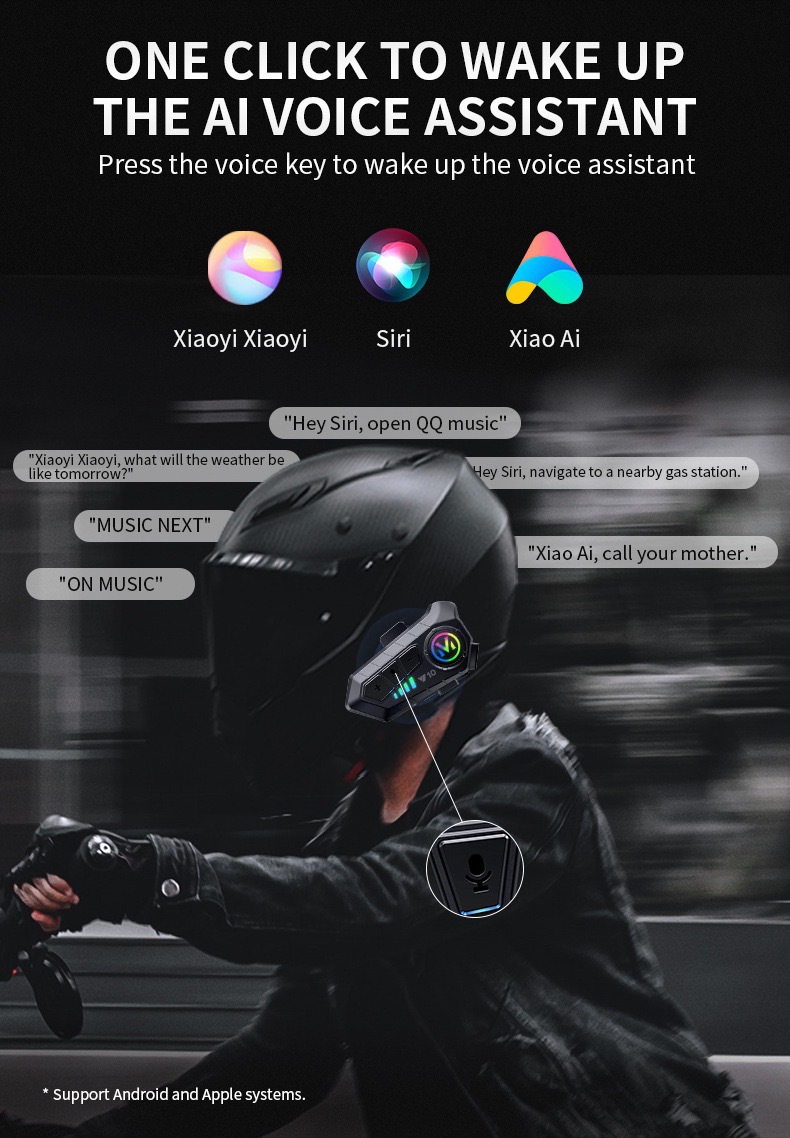 Helmet Bluetooth Headset Intercom Built-In Integrated Waterproof Motorcycle Helmet Built-In Bluetooth Headset