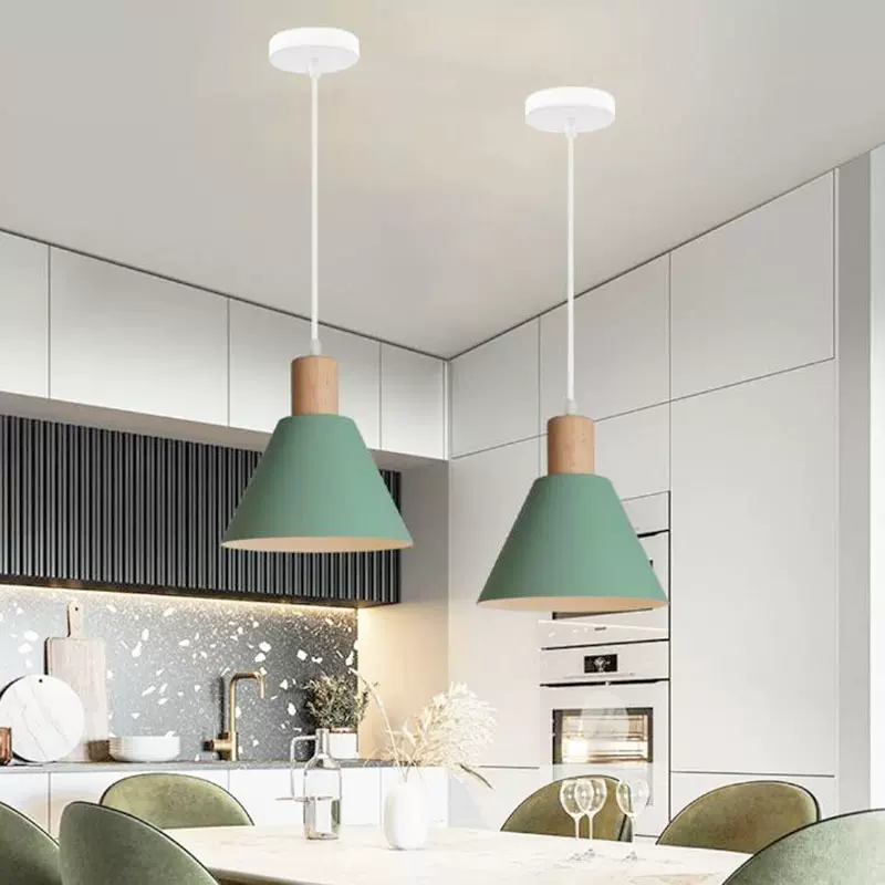 亚马逊新款简约吊灯跨境北欧轻奢餐厅餐桌书房灯具马卡龙单头吊灯