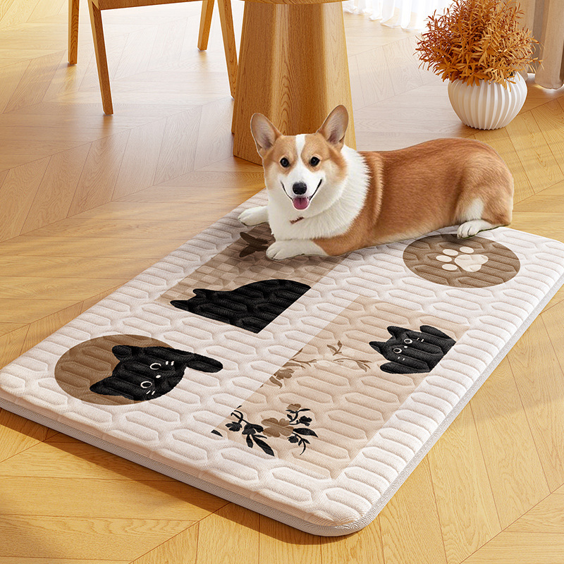 Alfombrilla de hielo para mascotas de verano, alfombrilla para perros, seda de hielo lavable a máquina, alfombrilla para dormir para perros y gatos