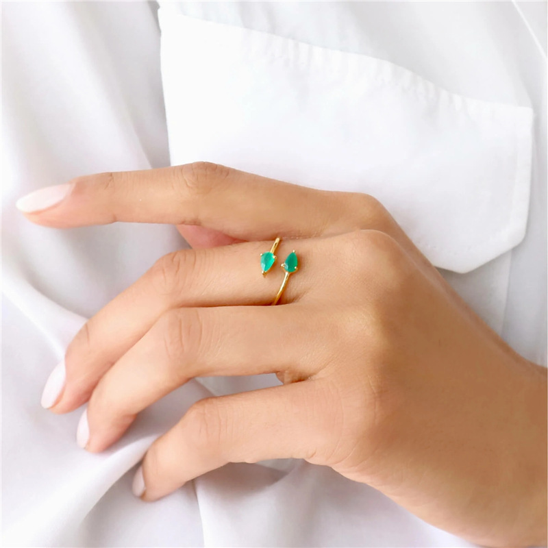 Simple Style Geometric Sterling Silver Plating Inlay Zircon Open Rings display picture 20