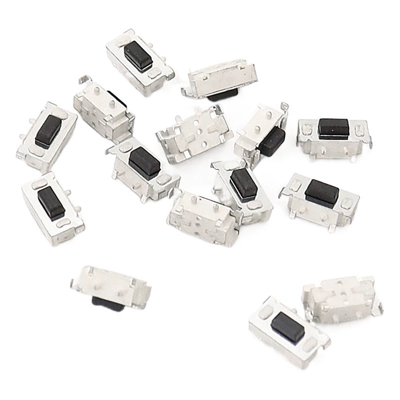 Тактильный кнопочный переключатель 3x6 с боковым нажатием, горизонтальный, 90 градусов, термостойкий, в обмотке, 2-контактный, 3*6*2.5*3.5