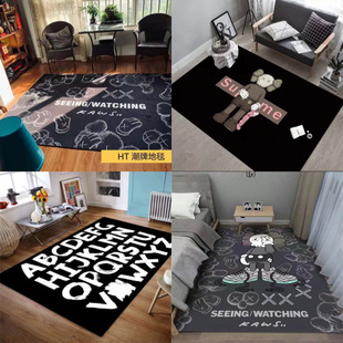 Ins Trendy Brand Carpet Living Room Kaws Personalized Creative Bedroom Bedside Blanket Cute Kidsren's Large Carpet Stain-Resistant