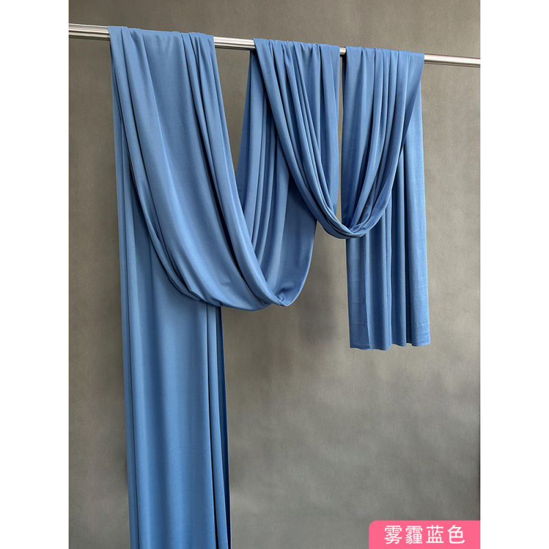 Techo de la boda cortina de seda de leche tela elástica decoración azul cortina de fondo de la sala de bodas coreana