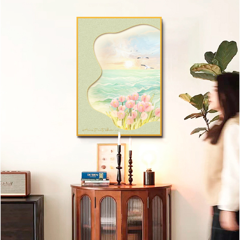 Pintura decorativa de entrada de estilo crema nórdico