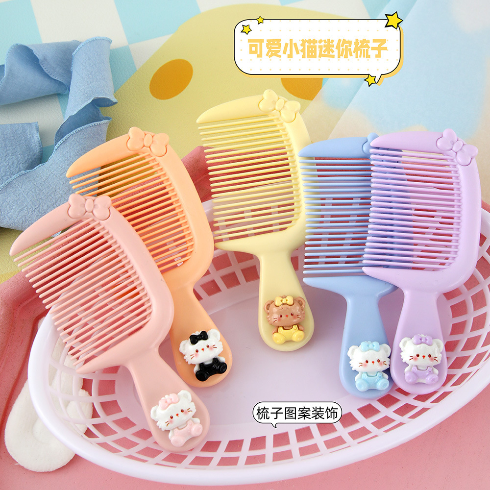 Dibujos animados lindo gato pequeño peine portátil estudiante niño hogar cabello lacio cabello suave peine de cola de caballo peine peine de pelo femenino