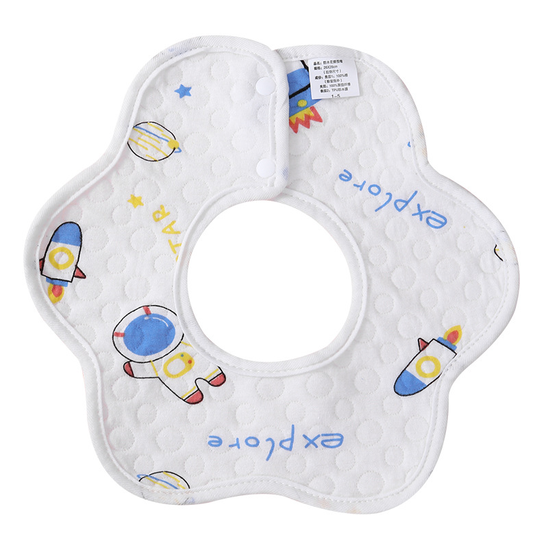 Babero del bebé babero recién nacido puro algodón impermeable escupir babero masculino y femenino bebé 360 grados giratorio