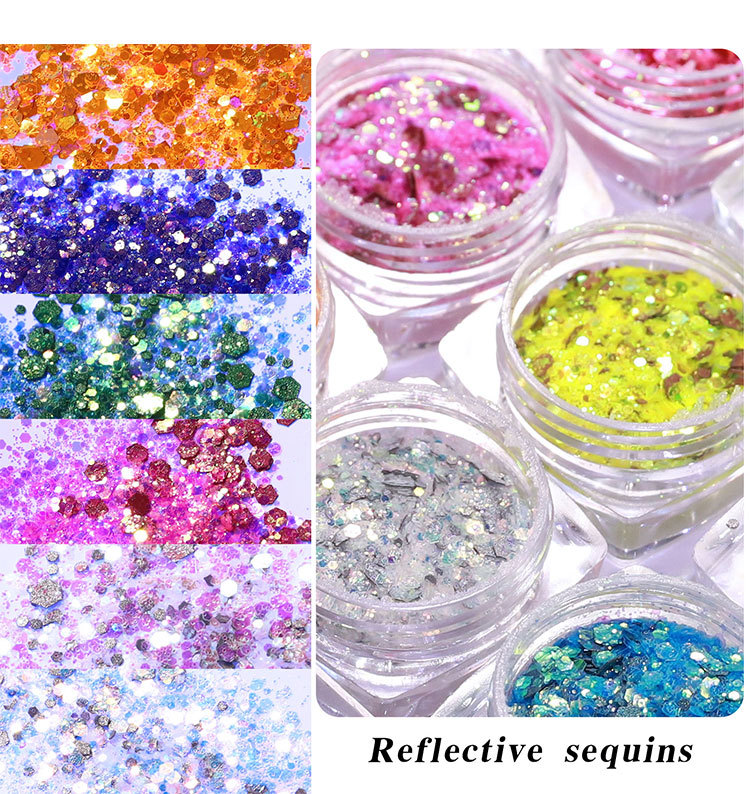 Fashion Solid Color Sequin Nail Patches 1 Set Nail Supplies display picture 5