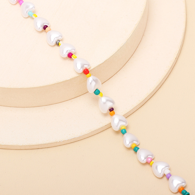 9g Weight Necklace Classification Wedding, Travel Occasion Lock Pattern Women'S Gender Ethnic Style Heart Pearl Necklace Bracelet Combination Set 7