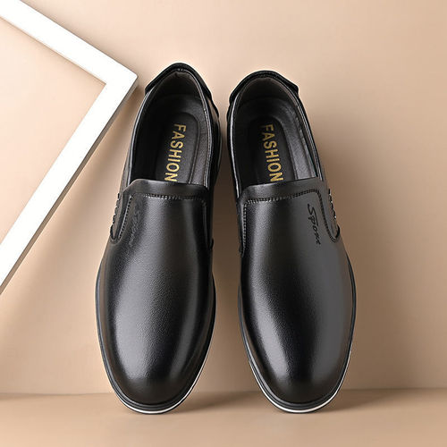 Large-size men's leather shoes for foreign trade, 2024 new style—soft leather, soft sole, non-slip, casual men's single-layer leather shoes, business leather shoes, men's shoes.