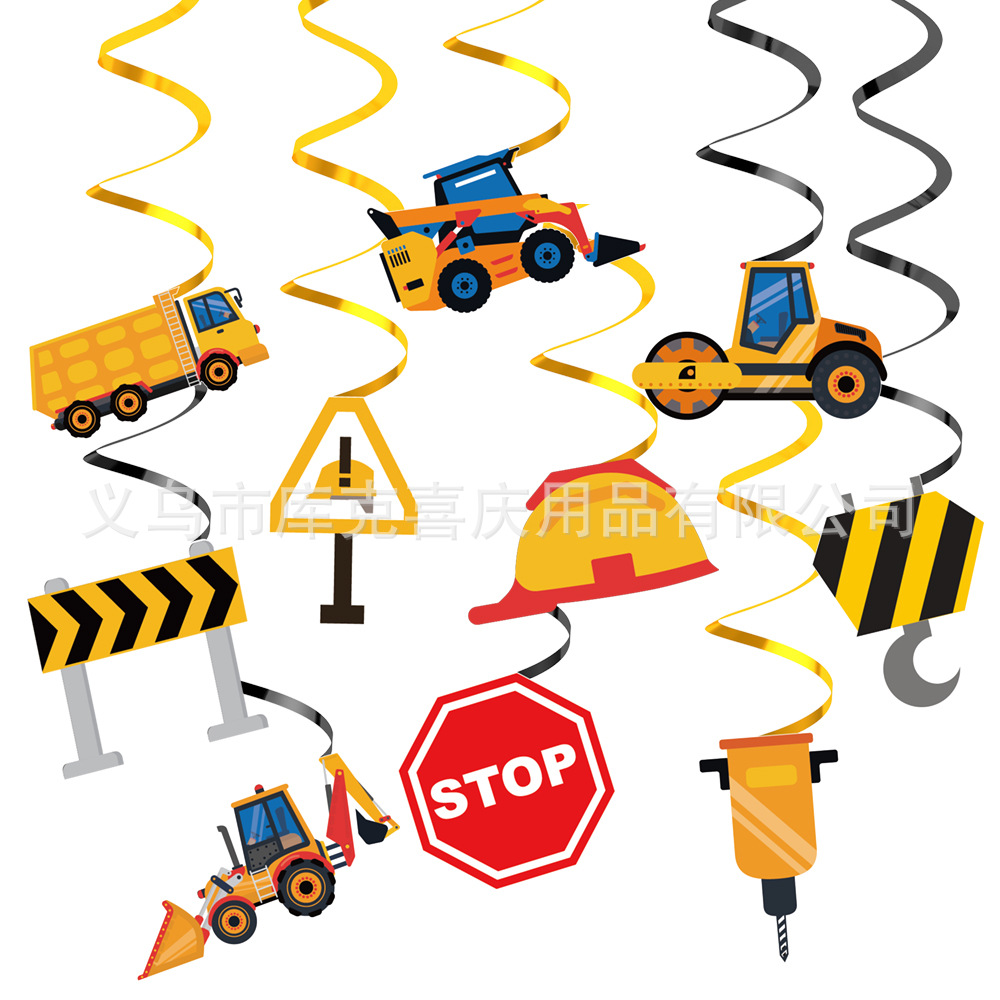 Nuevo vehículo de ingeniería tema Fiesta decoración suministros niño cumpleaños desechable papel taza placa tire bandera partido traje