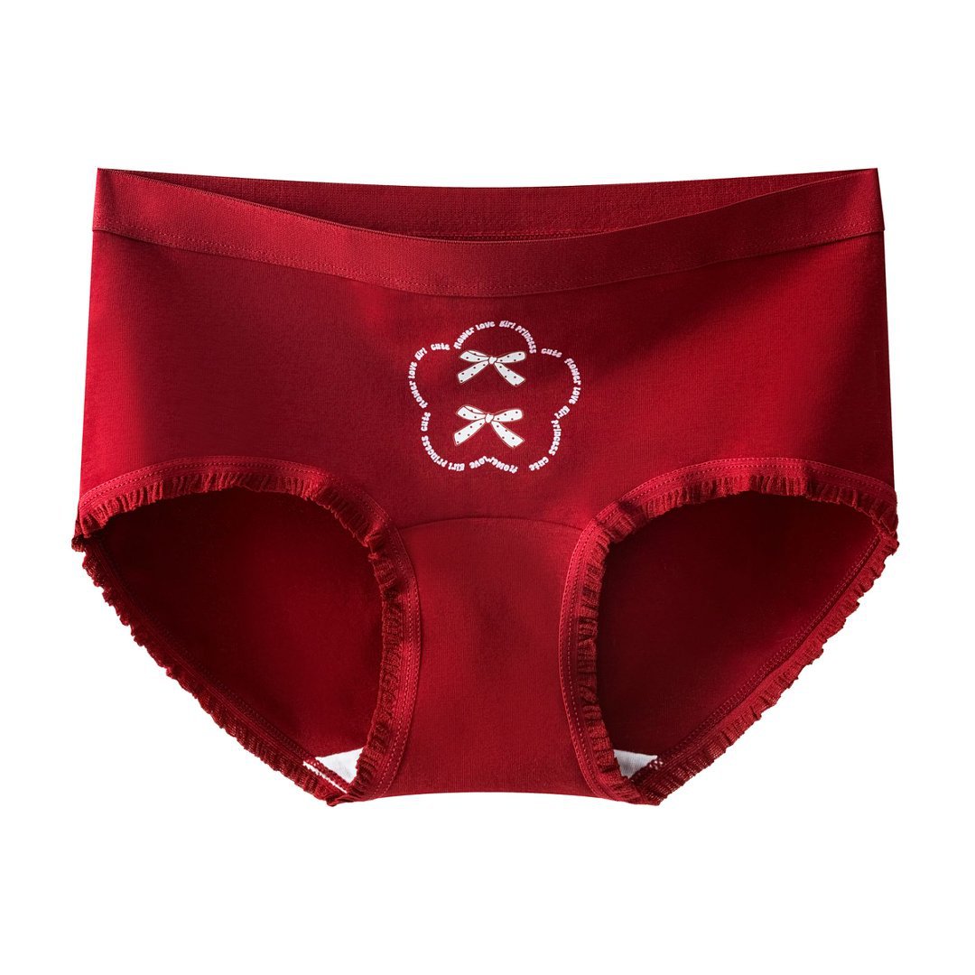 Nuevas calzoncillos de niñas, calzoncillos rojos de adolescentes, calzoncillos antibacterianos de algodón 10A, calzoncillos de estudiantes de edad media. image 7