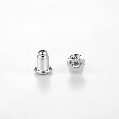 Transparent silica gel S925 Silver Ear nipple UFO bullet Ear plug Ear force DIY Earring Findings wholesale