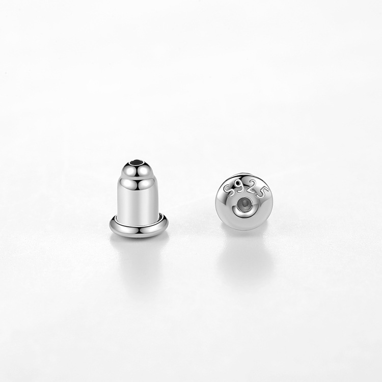 Transparent silica gel S925 Silver Ear nipple UFO bullet Ear plug Ear force DIY Earring Findings wholesale