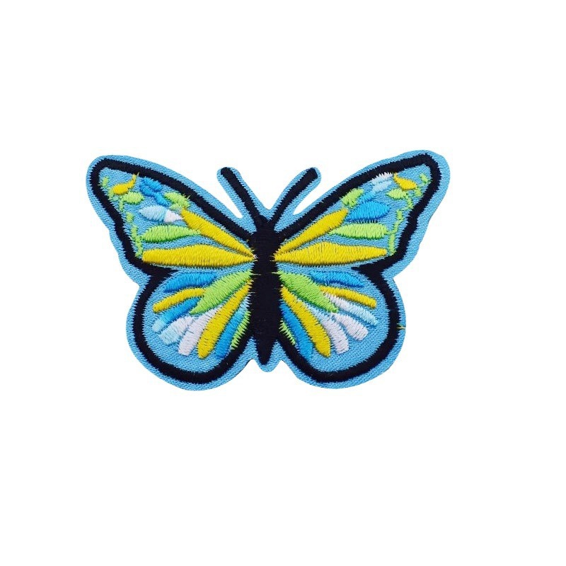 Patch bordado nacional de bordado de mariposa de tela de moda de oro parche de ropa de planchado de cabello accesorios